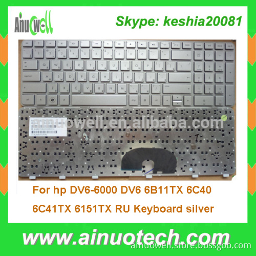 Russian Layout Laptop Keyboard for hp DV6-6000 DV6 6B11TX 6C40 6C41TX 6151TX RU Laptop Keyboard silver color ITA Version